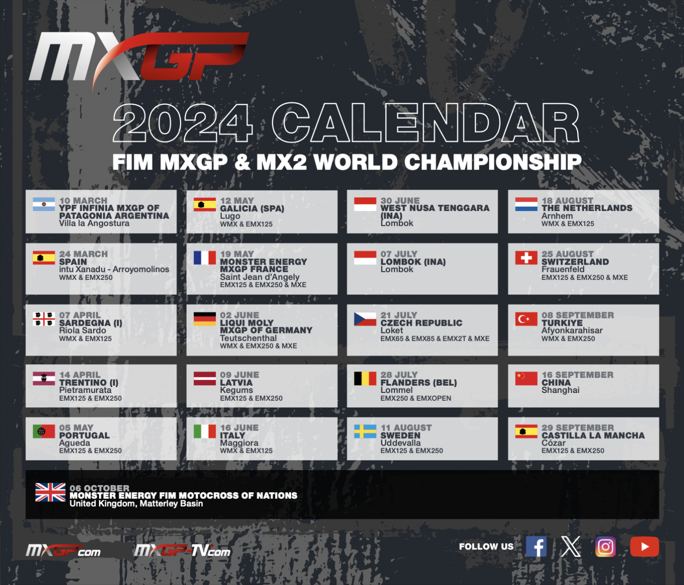 calendario MXGP aggiornamento 24 maggio 2024