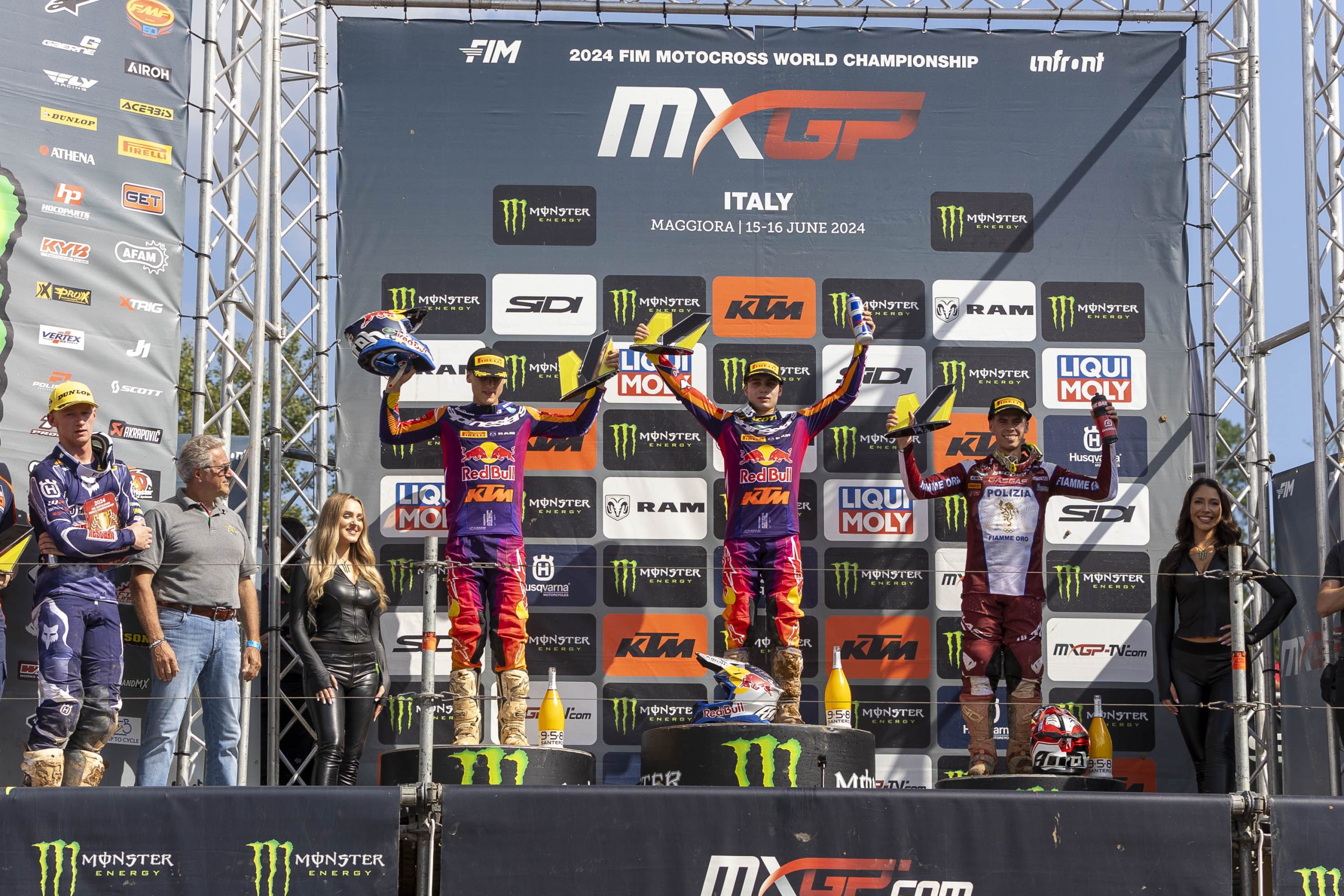 Il podio MX2 a Maggiora