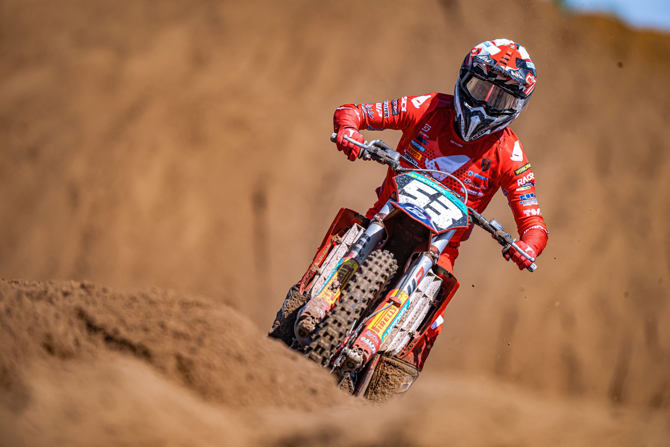 Valerio Lata in pista nel GP di Lommel EMX250 2024