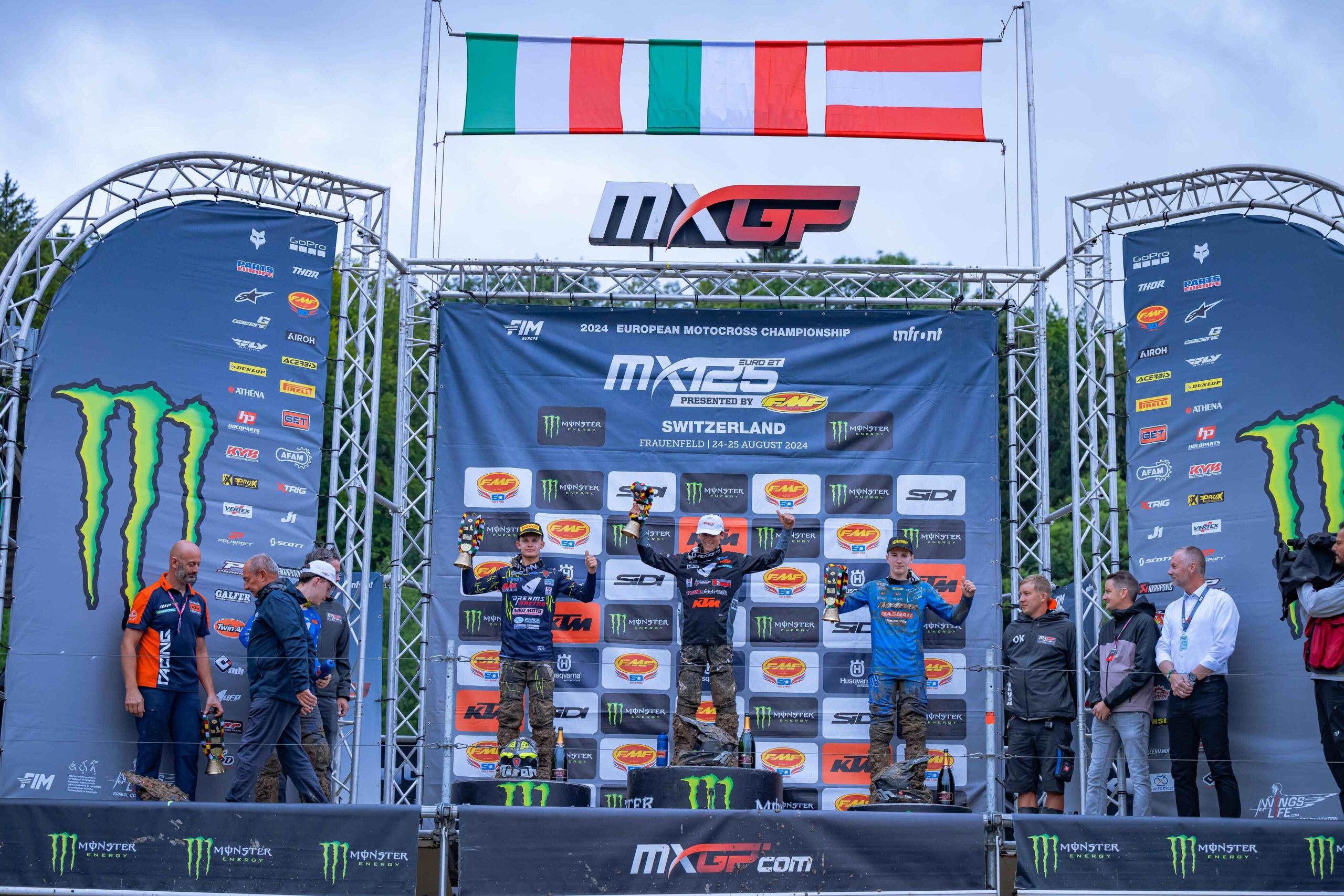 il podio EMX125 nel GP di Svizzera