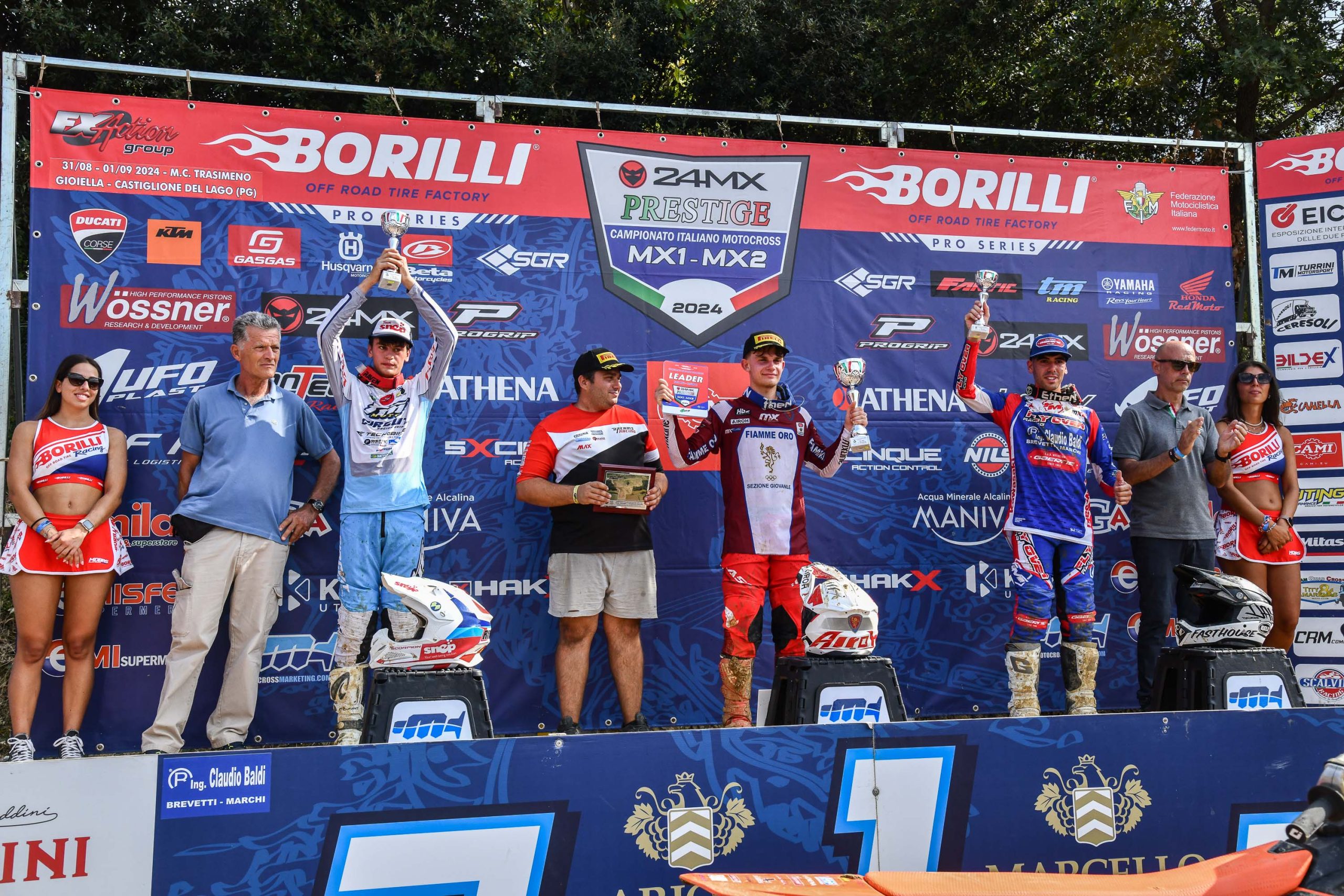 Il podio MX2 Fast con Brando Rispoli al secondo posto