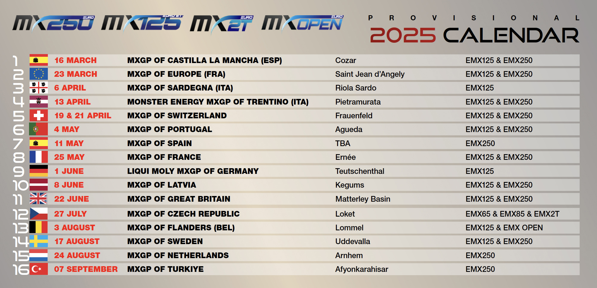 EMX calendari 2025 10-12-2024